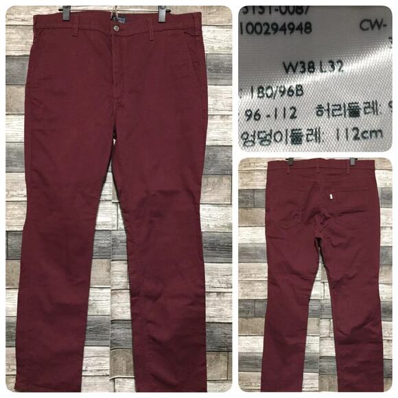 Levi’s Chino Pants Men’s 38x32 Red Straight Leg Casual - Picture 6 of 9